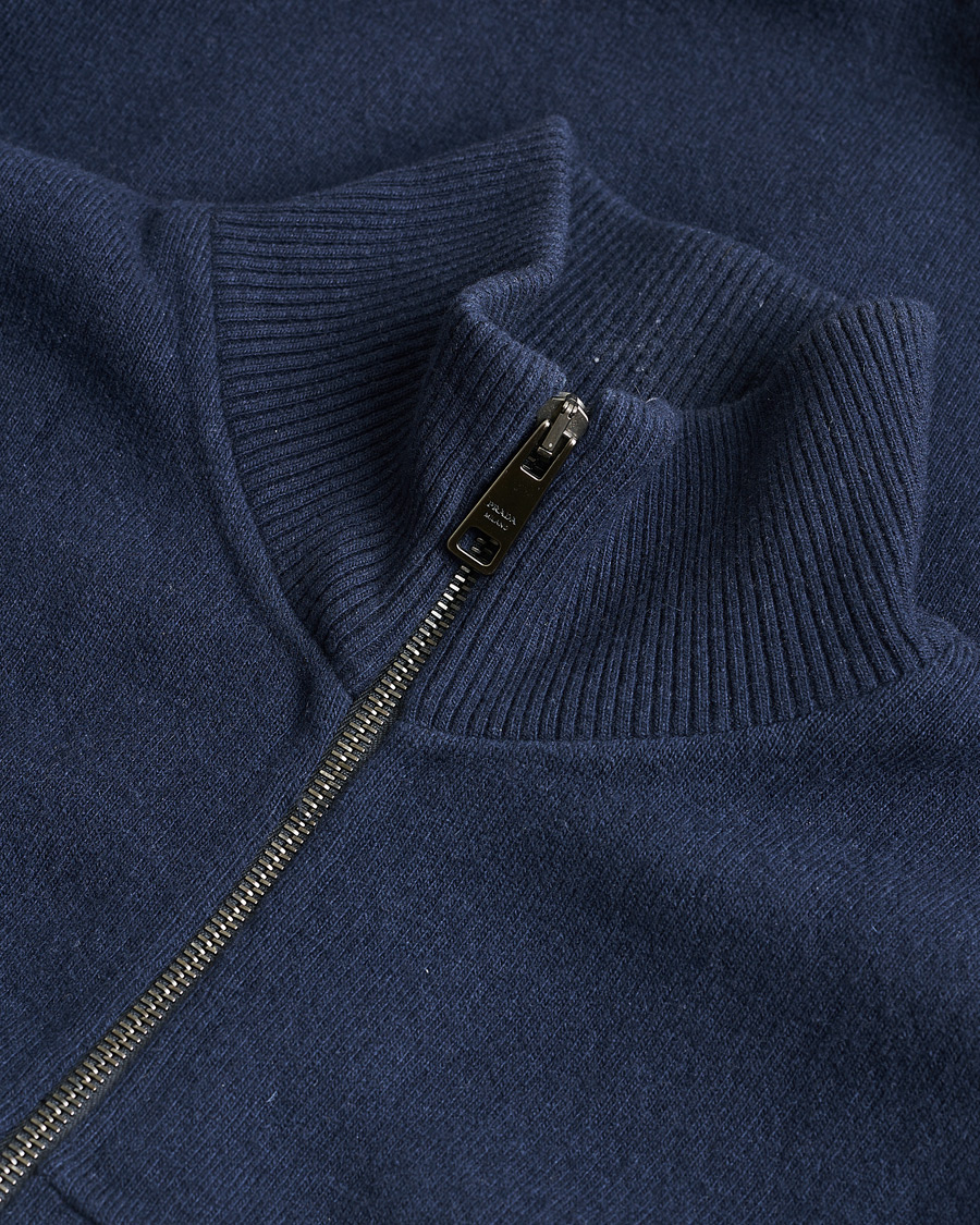 Herre | Pre-owned Trøjer | Pre-owned | Prada Cashmere Blend Full Zip Cardigan Navy 50