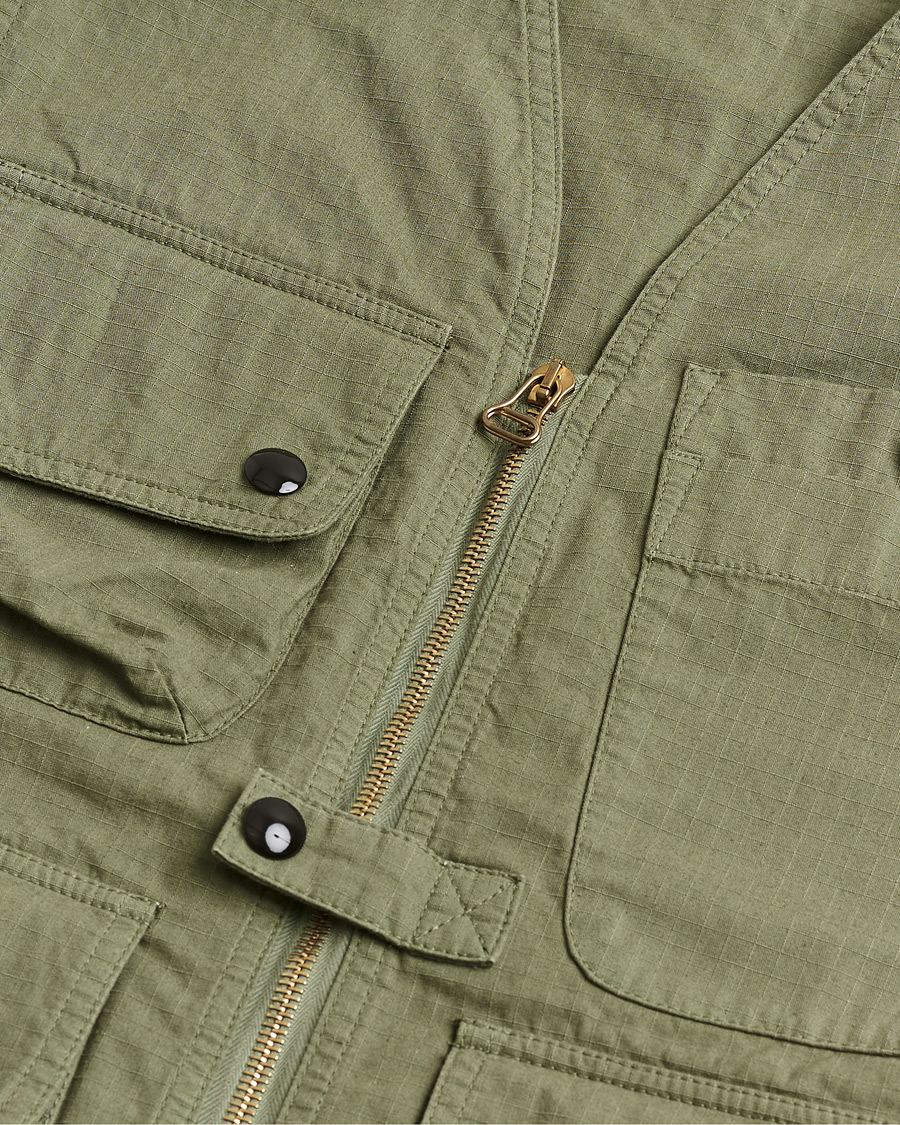 Herre | Pre-owned Jakker | Pre-owned | Drake's Ripstop Utility Cotton Vest Green UK36 - EU46