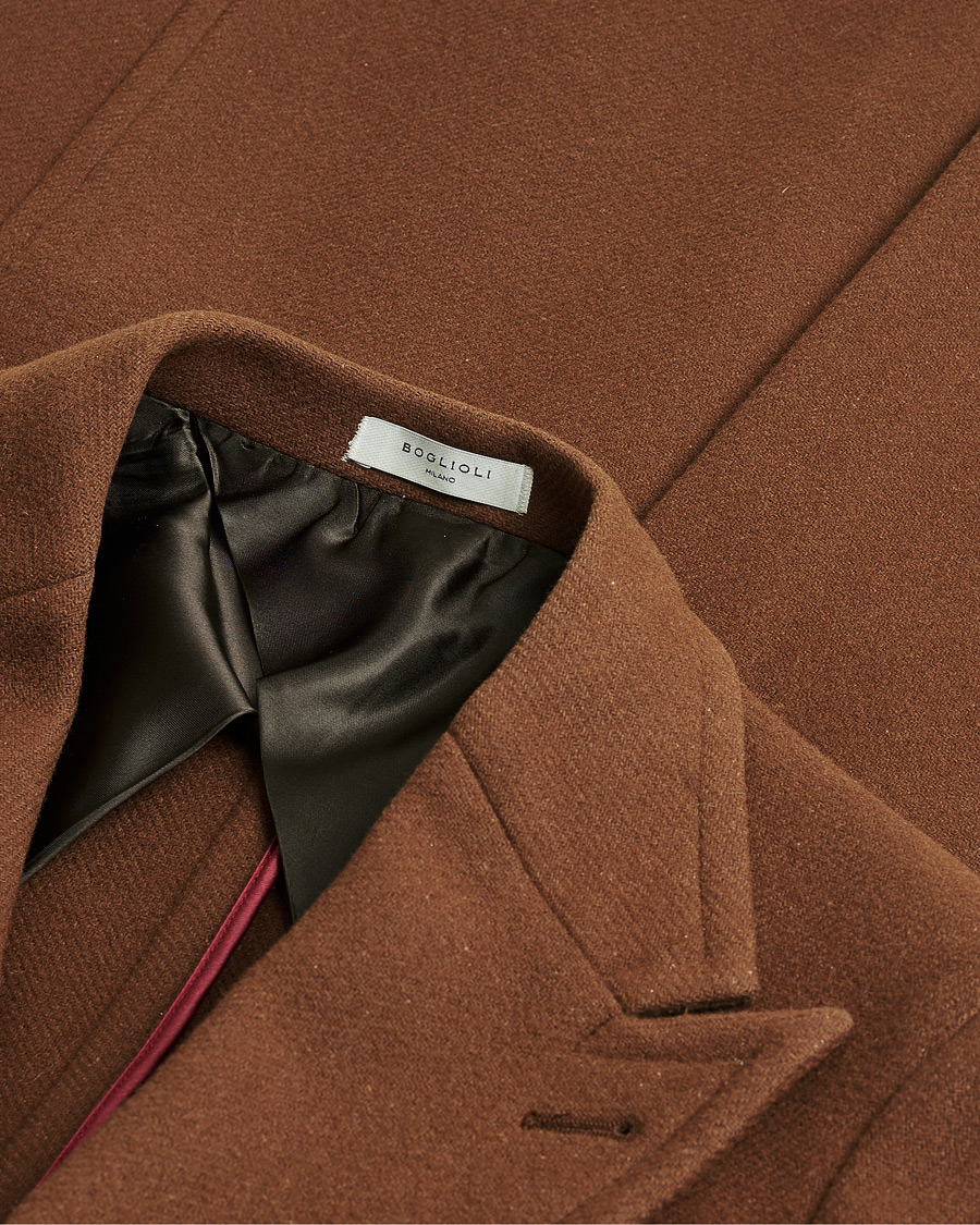 Herre | Pre-owned Jakker | Pre-owned | Boglioli Double Breasted Wool Coat Rust Brown 46