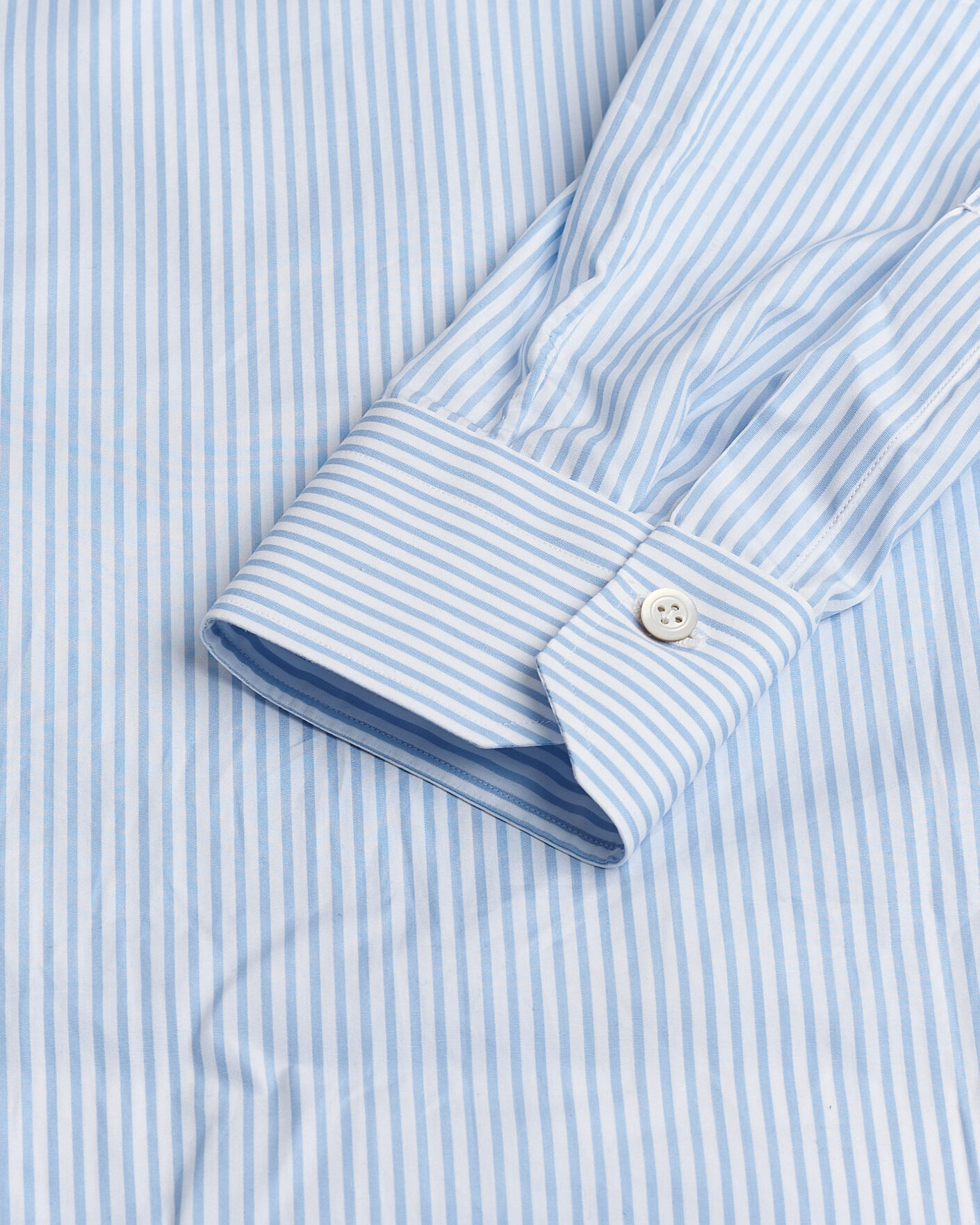 Herre | Kiton Cotton Dress Shirt Light Blue Stripe 40 - M | Pre-owned | Kiton Cotton Dress Shirt Light Blue Stripe 40 - M