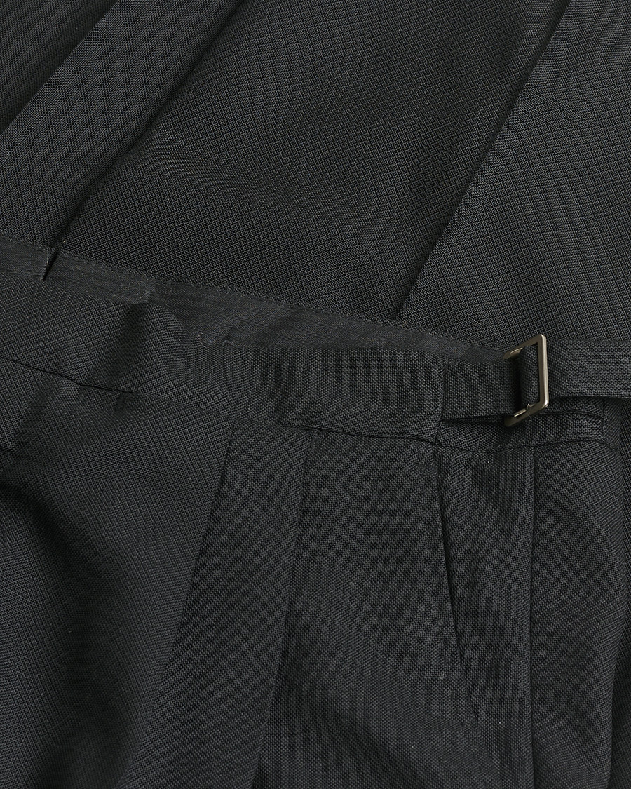 Herre | Pre-owned Bukser | Pre-owned | Berg&Berg High Waisted Double Pleated Wool Trousers Black 52