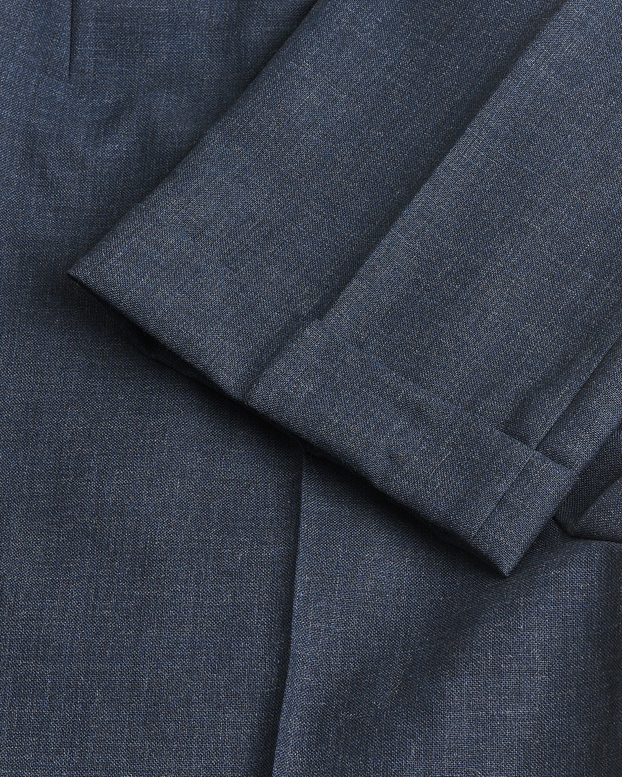 Herre | Pre-owned Bukser | Pre-owned | Berg&Berg High Waisted Double Pleated Wool Trousers Blue 52