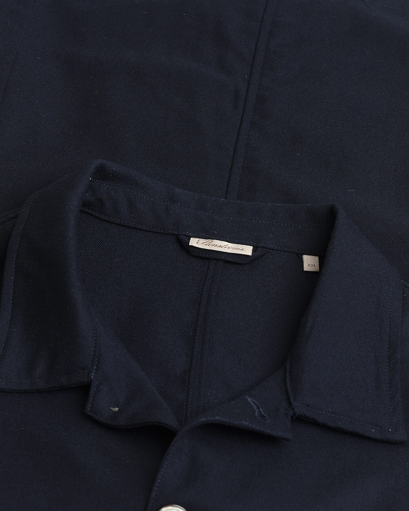 Herre | Pre-owned Skjorter | Pre-owned | Stenströms Wool Overshirt Navy XXL