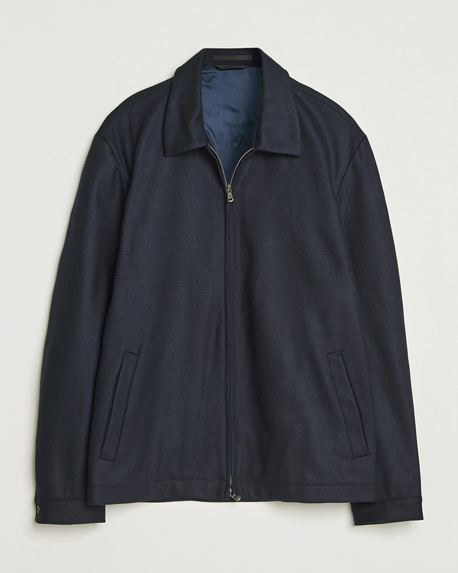 Herre | Pre-owned Jakker | Pre-owned | Sunspel Boiled Wool Jersey Jacket Navy M