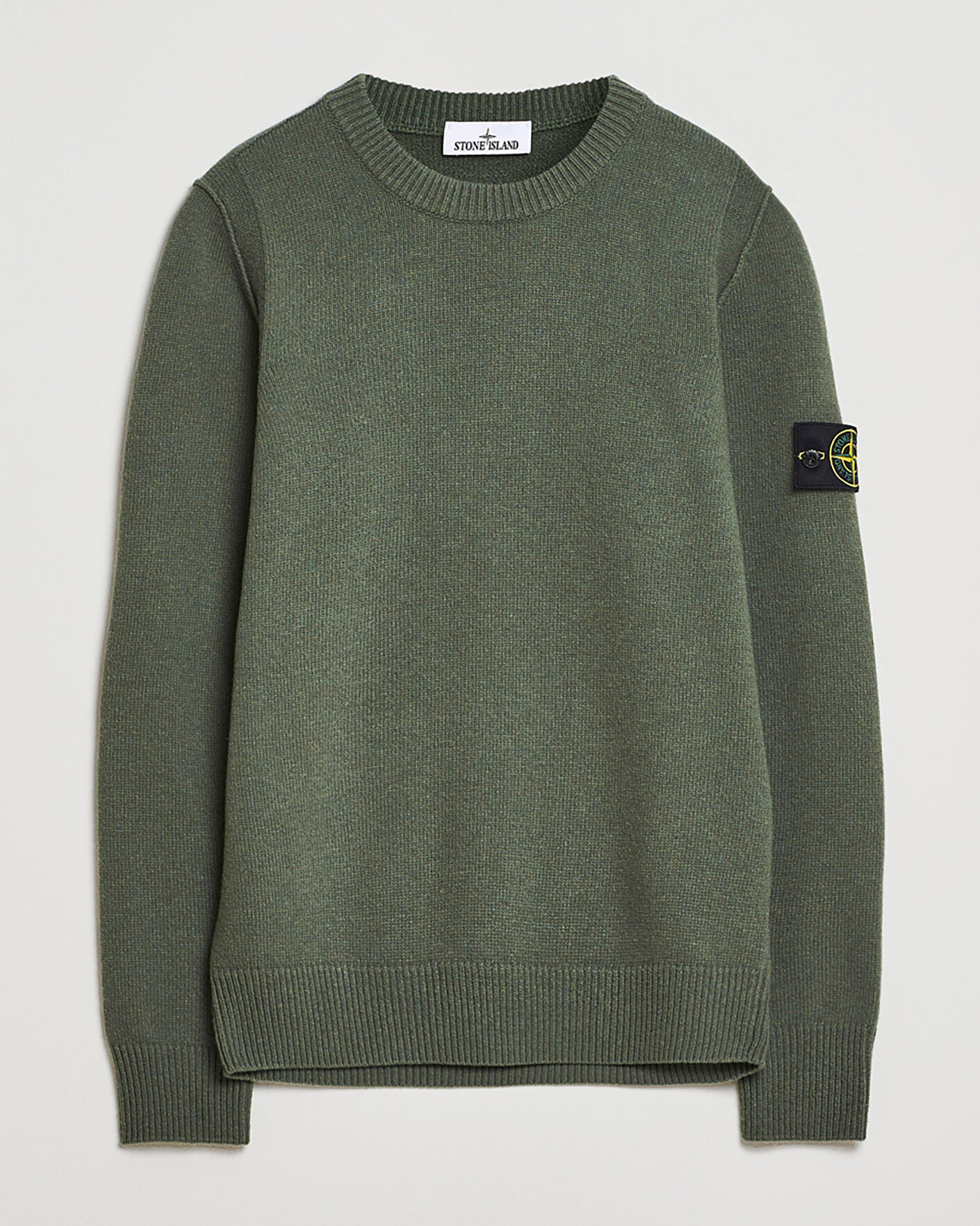 Herre | Pre-owned Trøjer | Pre-owned | Stone Island Knitted Lambswool Crew Neck Military Green M