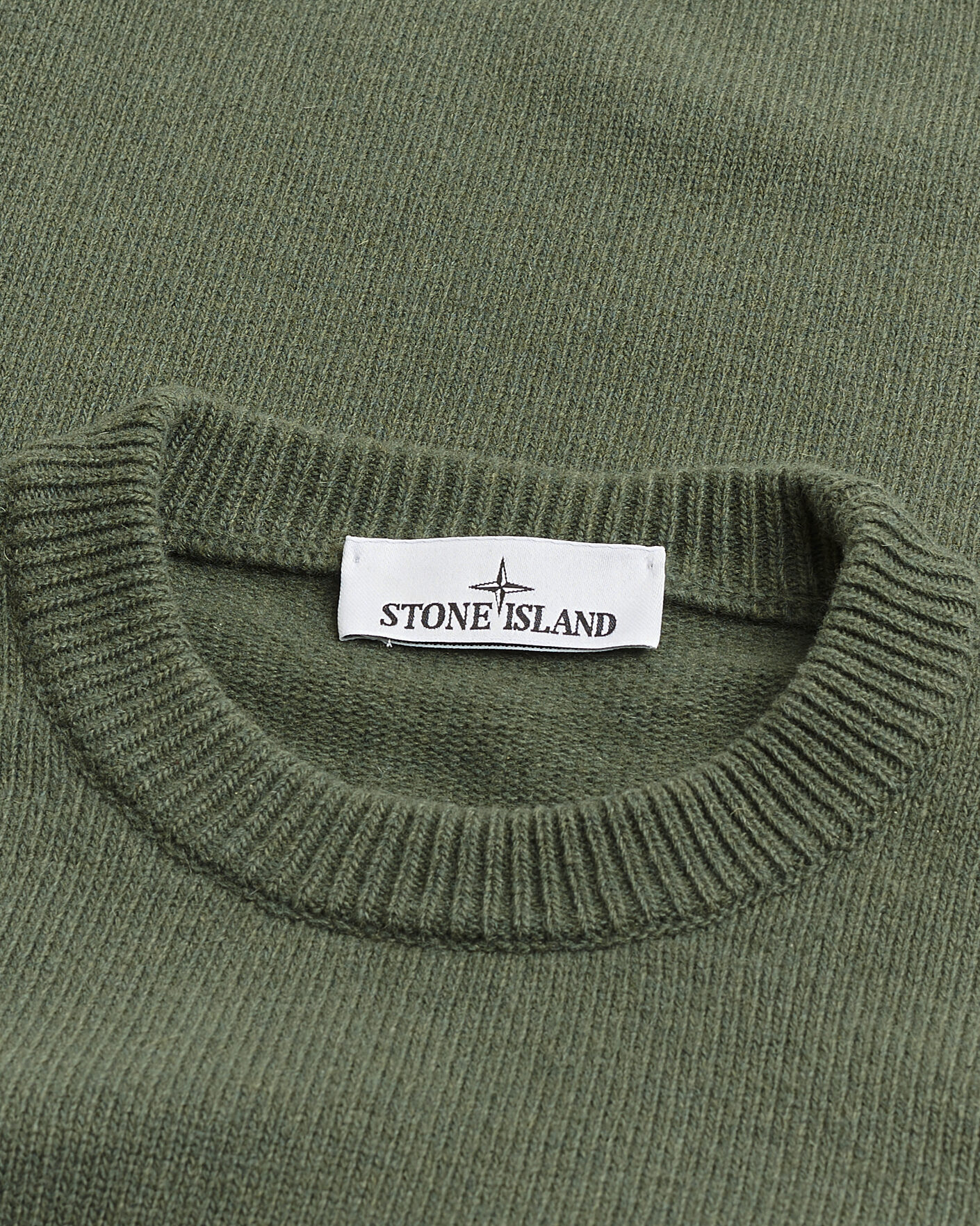 Herre | Pre-owned Trøjer | Pre-owned | Stone Island Knitted Lambswool Crew Neck Military Green M