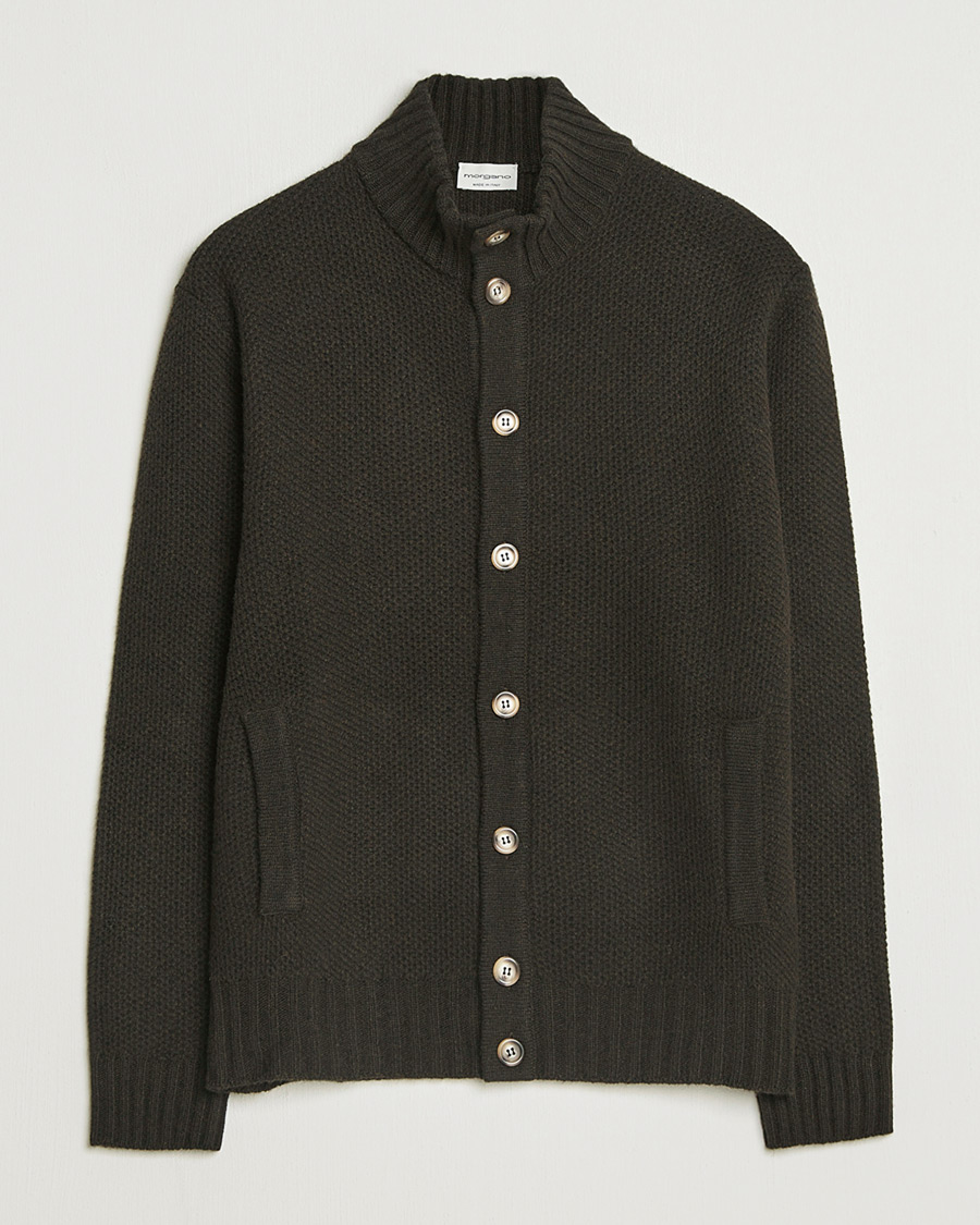 Herre | Pre-owned Trøjer | Pre-owned | Morgano Heavy Knitted Wool/Cashmere Cardigan Dark Brown M