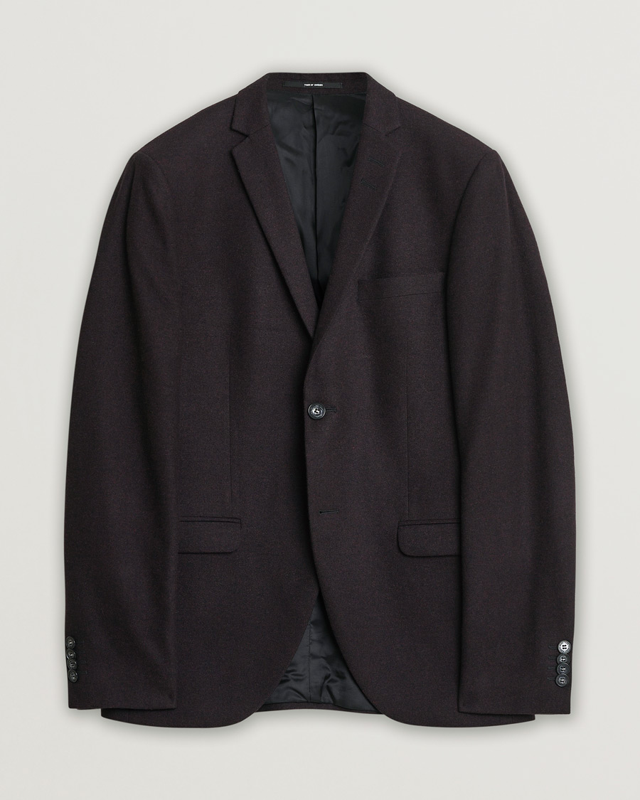 Herre | Pre-owned Blazere | Pre-owned | Tiger of Sweden Flannel Wool Blazer Burgundy 48