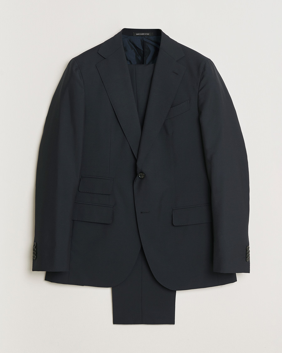 Herre | Caruso Mohair Blend Aida 3-Piece Suit Navy 50 | Pre-owned | Caruso Mohair Blend Aida 3-Piece Suit Navy 50