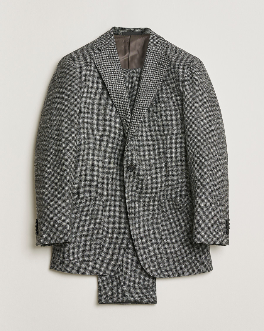 Herre | Pre-owned Jakkesæt | Pre-owned | Caruso Houndstooth Wool Suit Grey 50