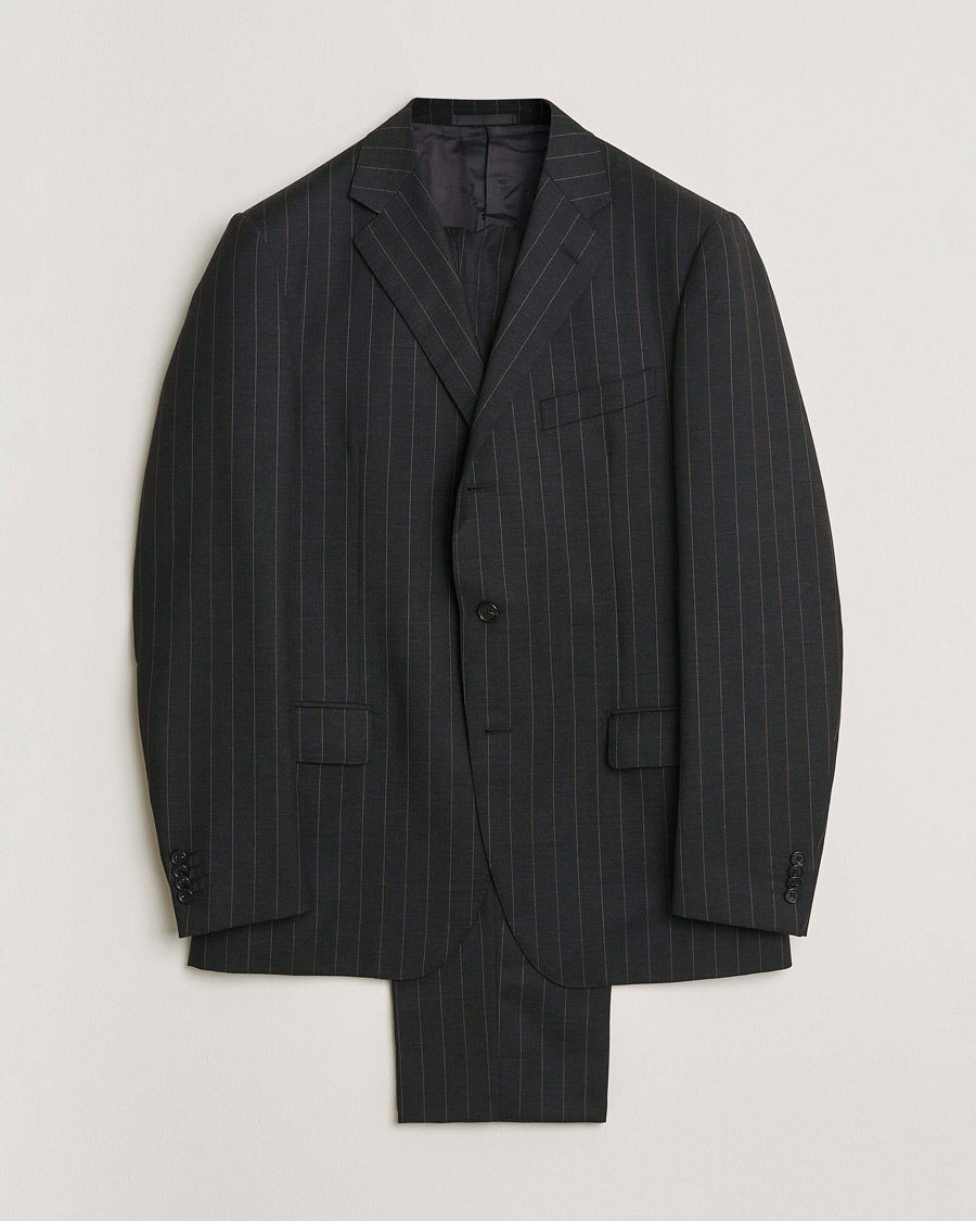 Herre | Pre-owned Jakkesæt | Pre-owned | Caruso Pinstripe Wool Suit Black 52