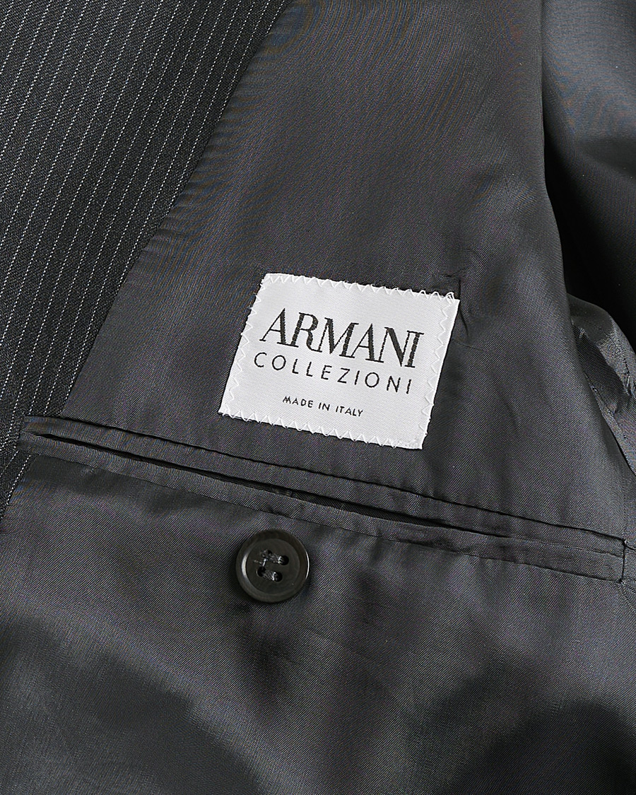 Herre | Pre-owned Jakkesæt | Pre-owned | Armani Collezioni Pinstriped Wool Suit Dark Grey 50
