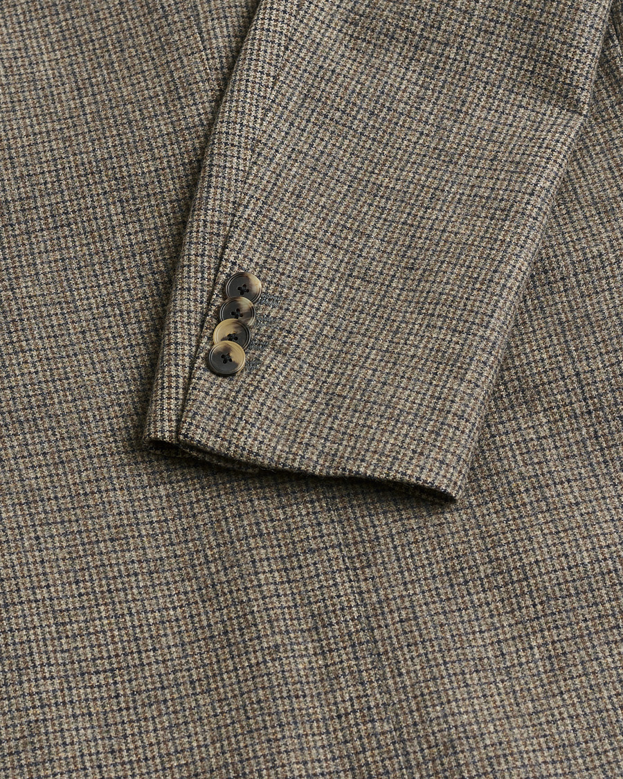 Herre | Pre-owned Blazere | Pre-owned | Caruso Wool Houndstooth Blazer Brown 46