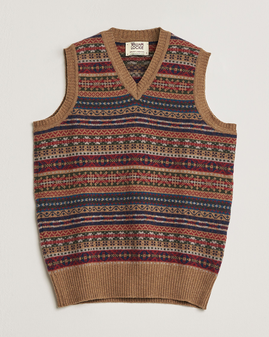 Herre | Pre-owned Trøjer | Pre-owned | William Lockie Wool Fair Isle Vest Tan S