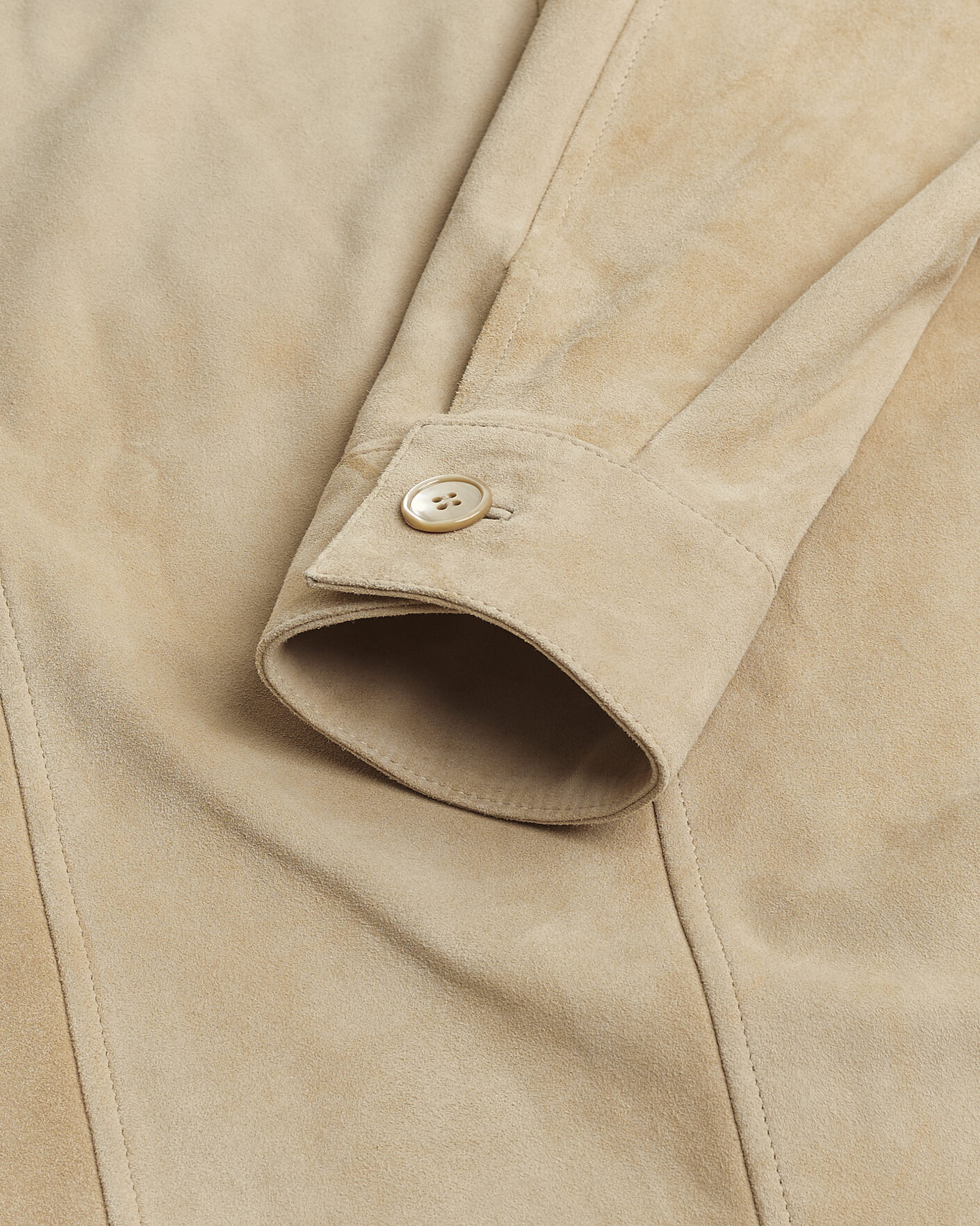 Herre | Stenströms Suede Pocket Overshirt Beige M | Pre-owned | Stenströms Suede Pocket Overshirt Beige M