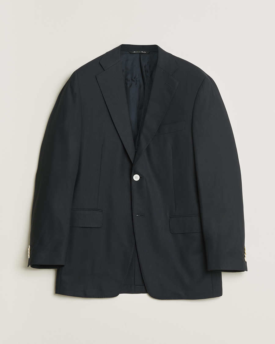 Herre | Pre-owned Blazere | Pre-owned | Canali Hopsack Wool Blazer Navy 50
