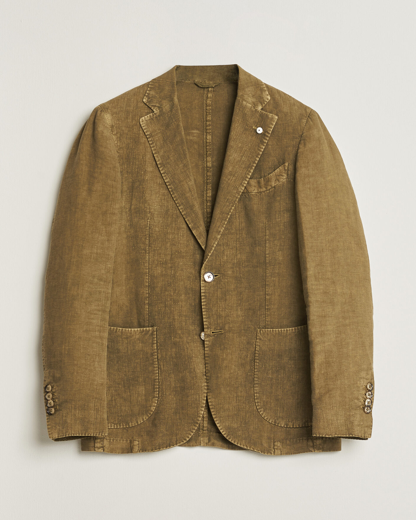 Herre | Pre-owned Blazere | Pre-owned | L.B.M. 1911 Jack Regular Fit Linen Blazer Olive 46