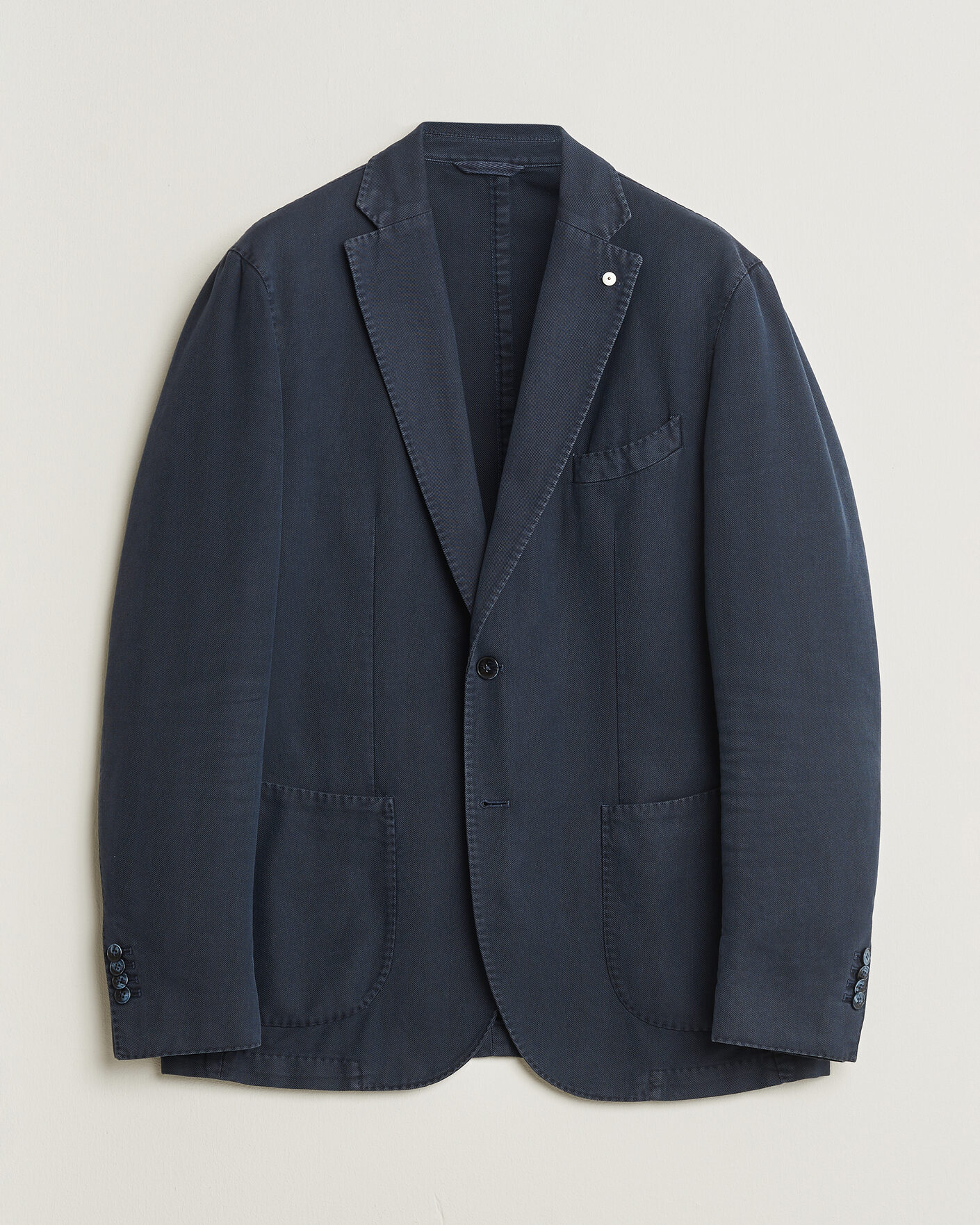 Herre | Pre-owned Blazere | Pre-owned | L.B.M. 1911 Jack Cotton Herringbone Blazer Navy 54