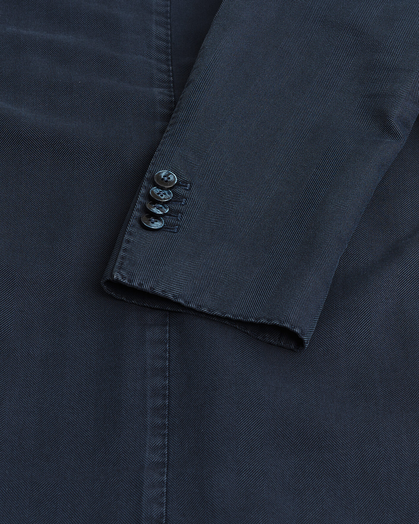 Herre | Pre-owned Blazere | Pre-owned | L.B.M. 1911 Jack Cotton Herringbone Blazer Navy 54