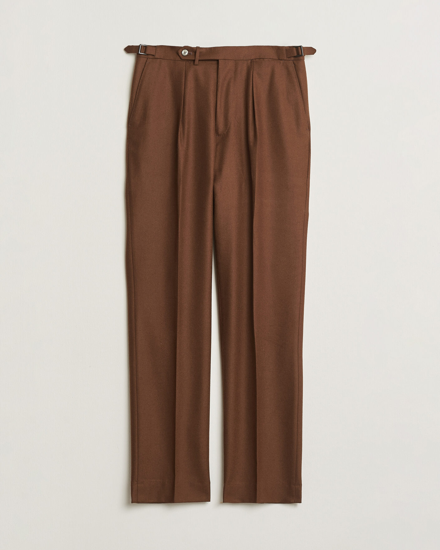 Herre | Pre-owned Bukser | Pre-owned | Santaniello Flannel Trousers Rust Brown 48
