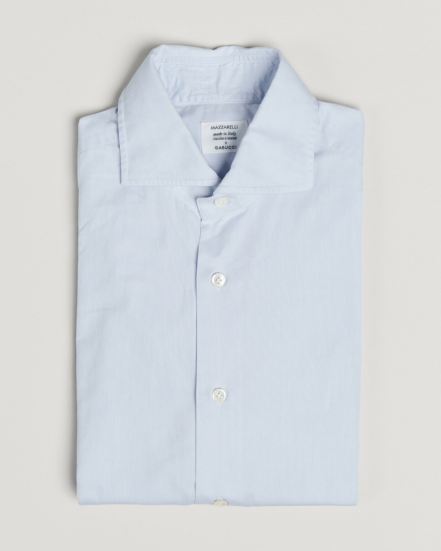 Herre | Pre-owned Skjorter | Pre-owned | Mazzarelli Soft Cotton Shirt Light Blue 39 - M