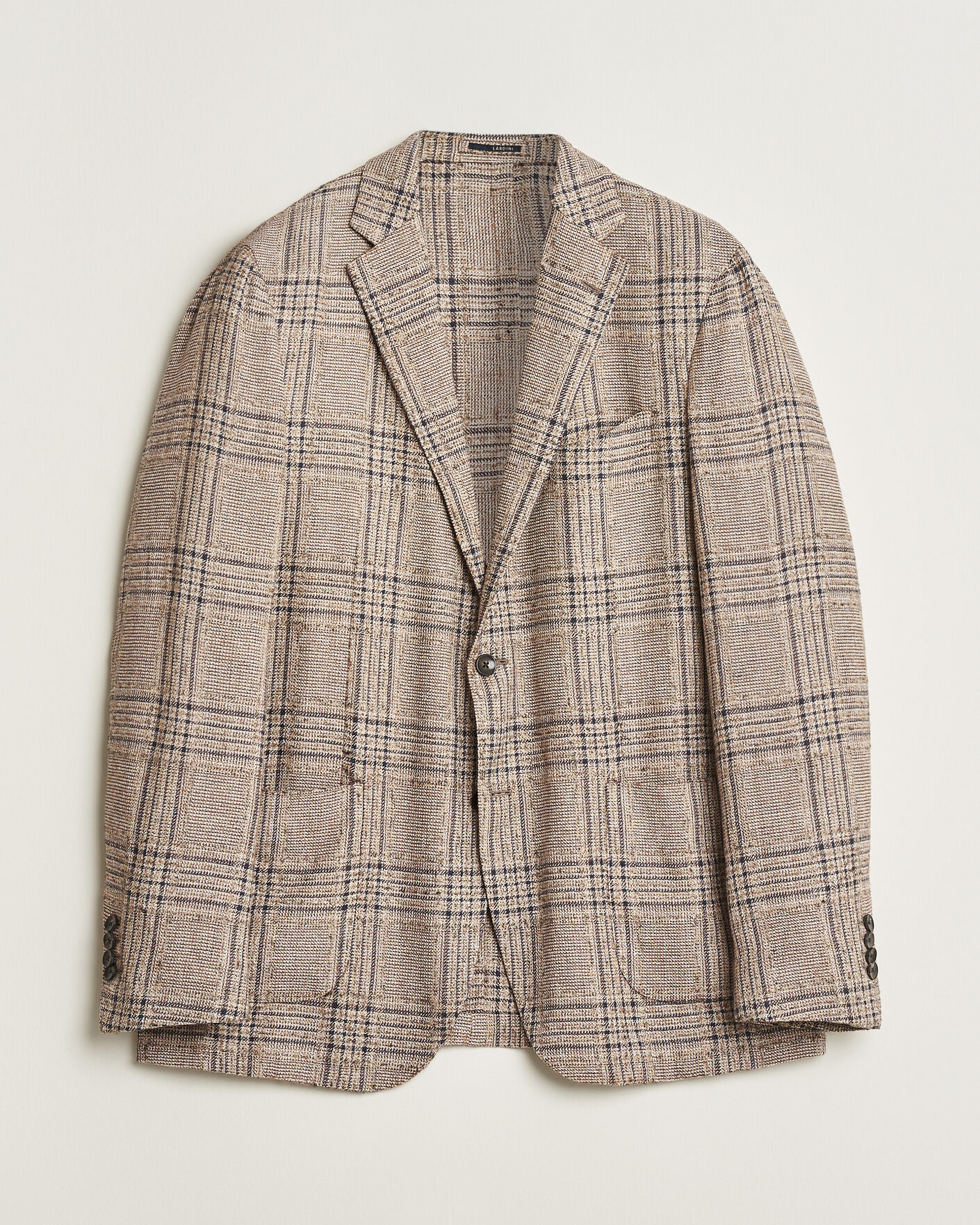 Herre | Pre-owned Blazere | Pre-owned | Lardini Silk Blend Checked Blazer Brown 54