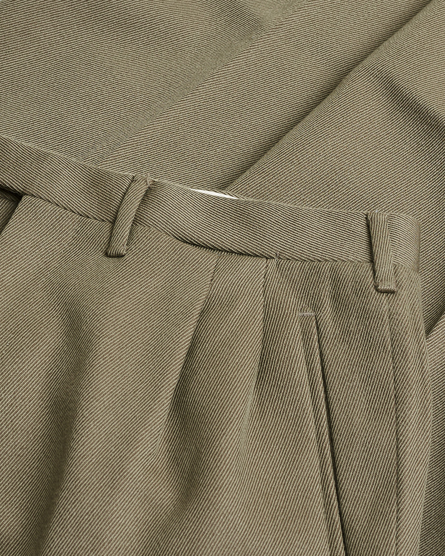 Herre | Pre-owned Bukser | Pre-owned | Rota Pantaloni Twill Wool Trousers Mole Green 48