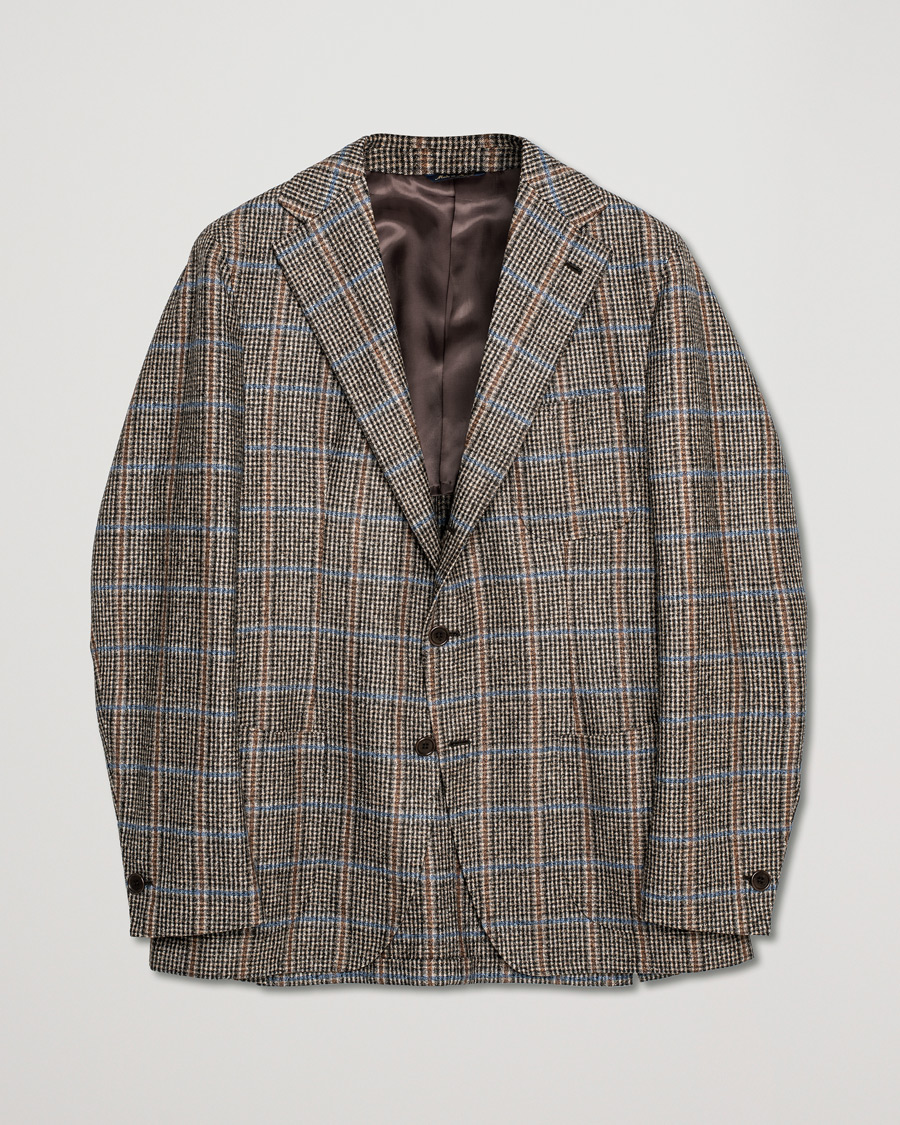 Herre | Pre-owned Blazere | Pre-owned | Gabo Naopli Checked Wool Blazer Beige/Blue 52