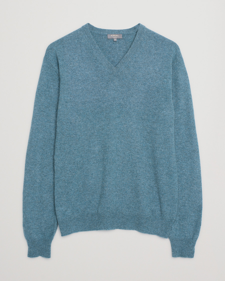 Herre | Trøjer | Pre-owned | N.Peal Cashmere V-Neck Turquoise S