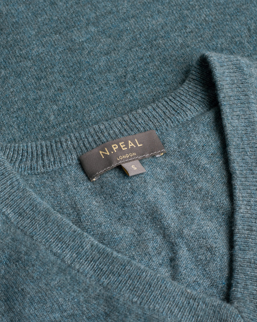 Herre | Trøjer | Pre-owned | N.Peal Cashmere V-Neck Turquoise S