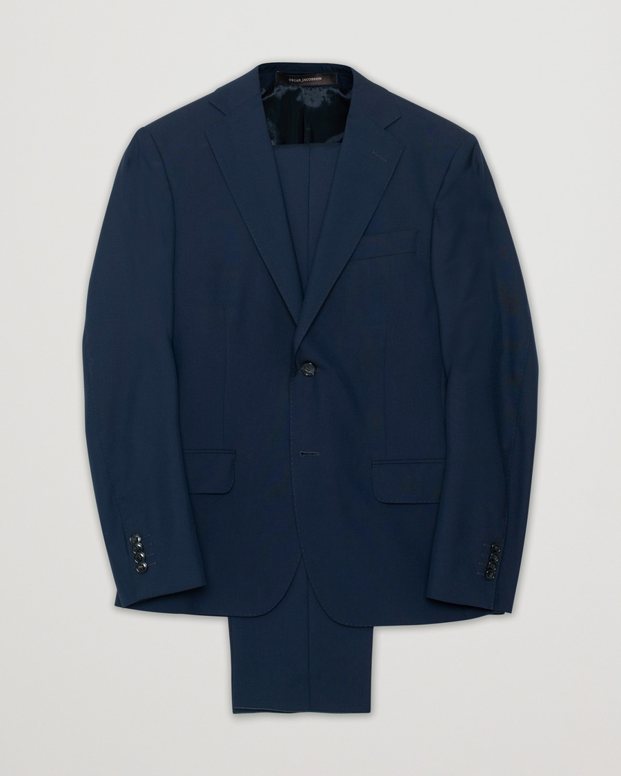 Herre | Oscar Jacobson Edmund Wool Suit Blue | Pre-owned | Oscar Jacobson Edmund Wool Suit Blue